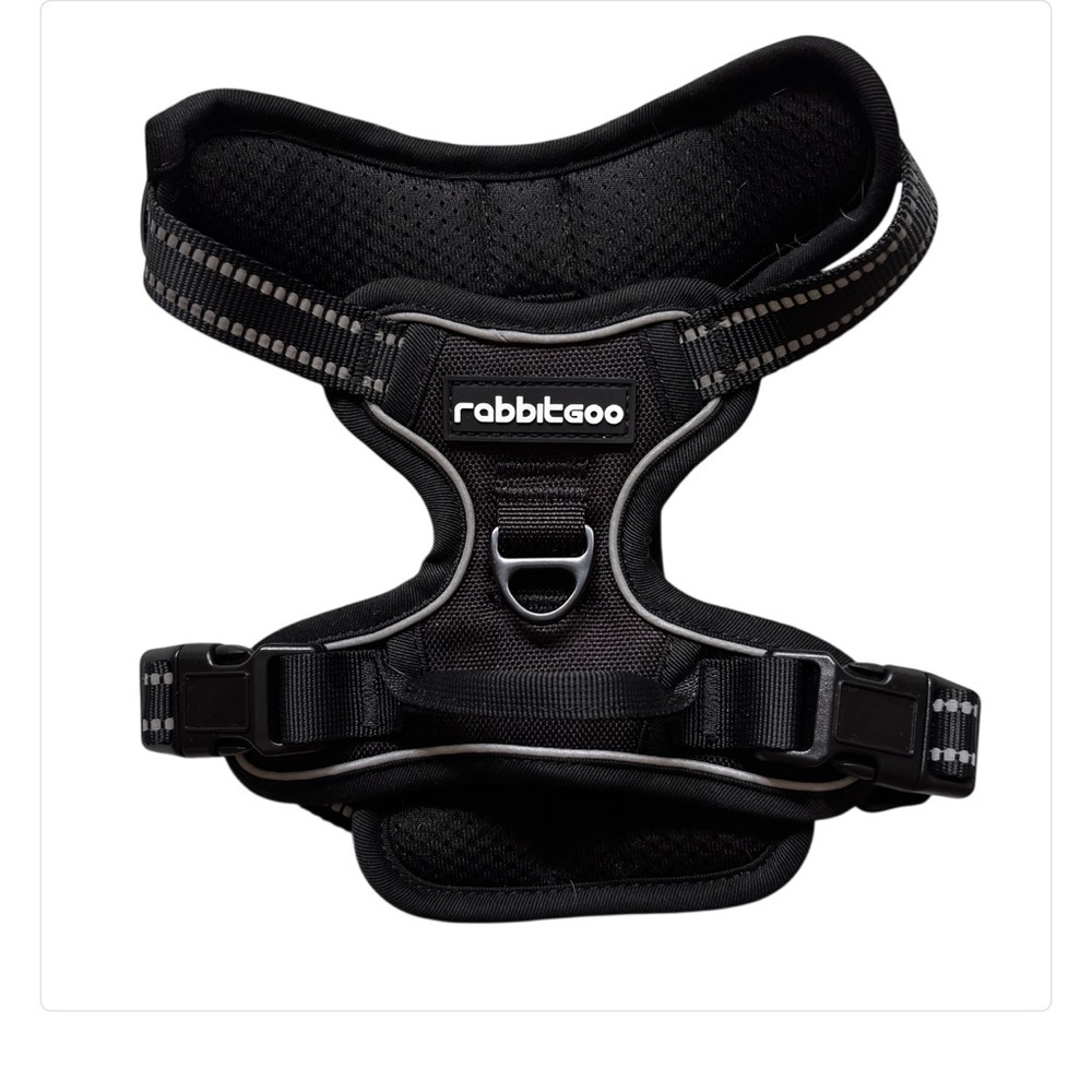 Rabbitgoo Black Dog Harness Adjustable Reflective